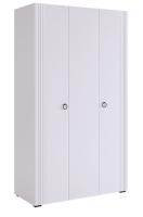 Ева Шкаф 3 дв Фасады глухие/105.01/Белое дерево/Белый матовый