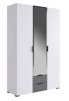 Зефир Шкаф трехдверный 109.02 белое дерево/серый (эмаль)