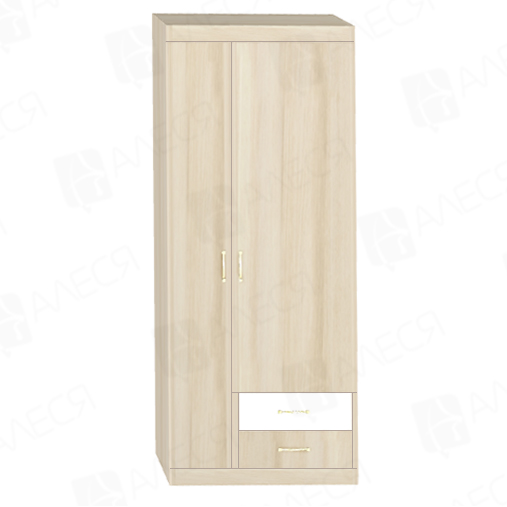 Ника Н10 Шкаф 2 дв для одежды лам.белый/дуб сонома