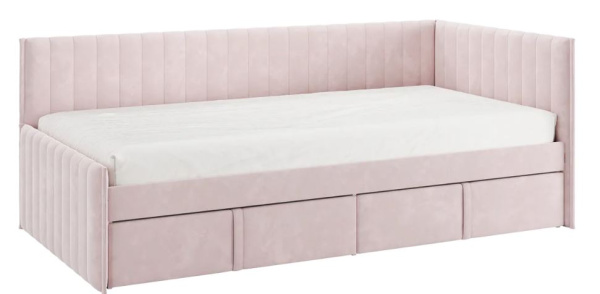 Кровать Твикс (Тахта)  с ящиками 90х200 нежно-розовый