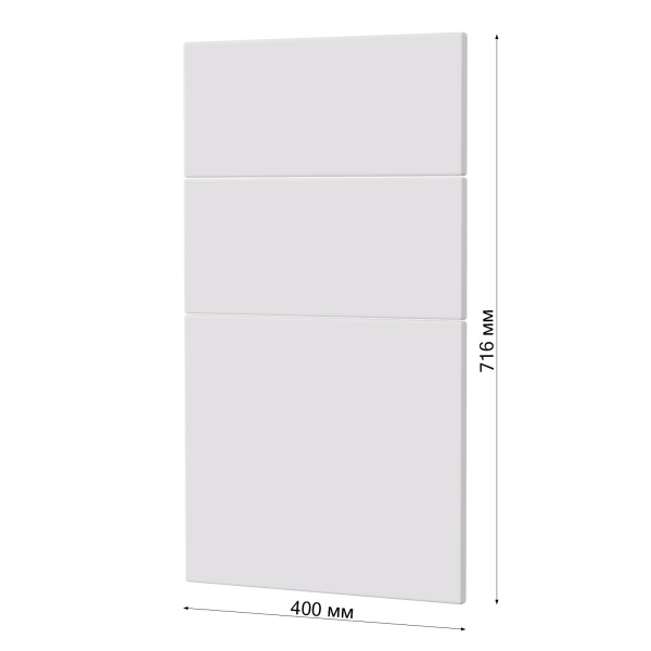 Фасад БЕЛЫЙ МАТОВЫЙ 3 ящика 400