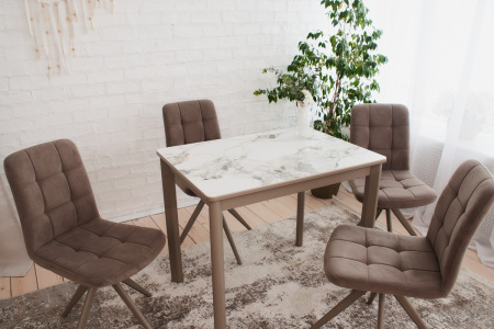 Стол Римини-мини-С, 90(+40)*65*75 мокко/Champagne