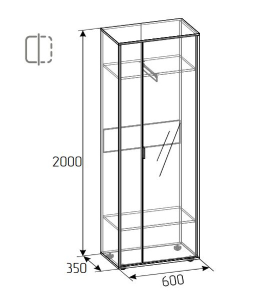 Флекс 71 Шкаф для одежды и белья (Дуб шавиниган)