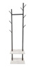 Вешалка Сиэтл напольная Двойная ветка с полкой Бетон пайн Белый/ Черный шелк