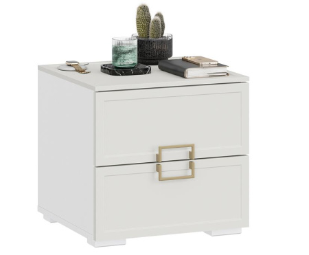 Стелла Тумба прикроватная Белый холст/Белый жемчуг