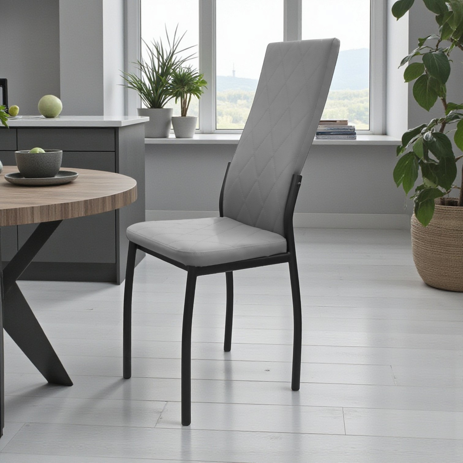 Стул Лорд Ромб (Черный, к/з Серый 800м)