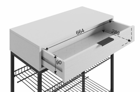 Обувница Краш (черный муар/белое дерево)/