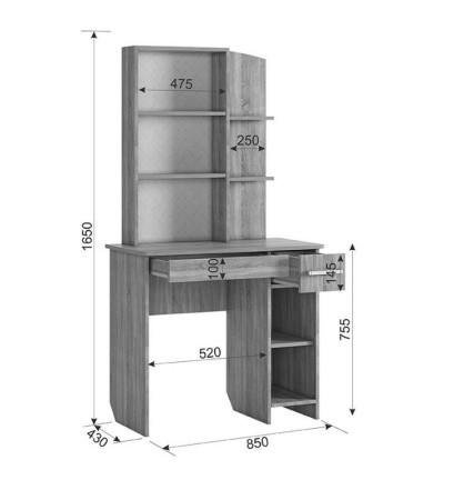 Виктория-1 Трюмо SPV-2.05.0788 дуб сонома