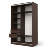 Шкаф-купе Клэр 1400х597х2200 с ящ/венге-хром