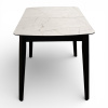 Стол Ньюман МДФ/пластик, 1100 (1450)*700 Мрамор Монтекатини, опора ZD08 дер/черный