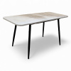 Стол Турин 1100(+400)*700,бабочка, ф/печ Мрамор КР051, B1+металл черный