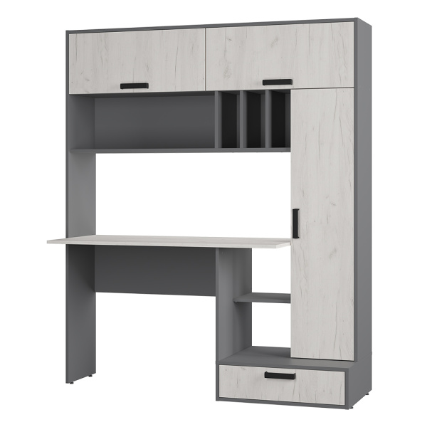 Стол письменный "Техно" Графит/дуб крафт белый 