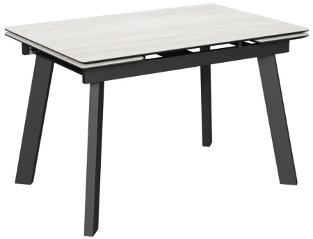 Стол Татами-3С 140х85 (+30+30)  Черный/Travertine Avorio,черный/Кубика