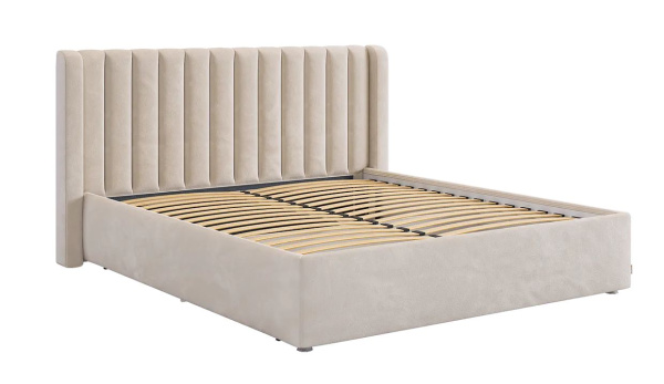 Ева Кровать 1600*2000 с основанием/Крем велюр