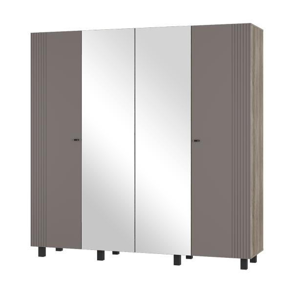 Шкаф 4-х створчатый Олива ШК-13 (2002х2016х514мм) дуб каньон / муссон софт MF14