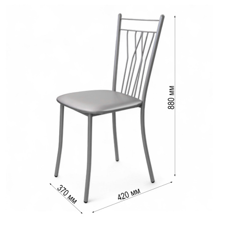 Стул ОНЕГА Лайт, металлик, винил №23 серебро