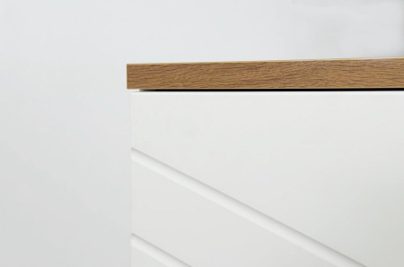 Тумба  Хюгге белое дерево/дуб крафт золотой/белый матовый