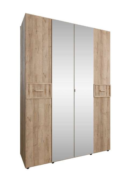 Шкаф для одежды Scandica Oslo 555 + фасады зеркало Scandica Oslo Дуб серый Craft 