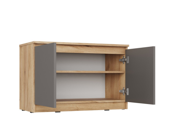 СИТИ Прихожая ТПр-12 Тумба для прихожей/524х804х380/ Серый Графит/Дуб крафт Золотой