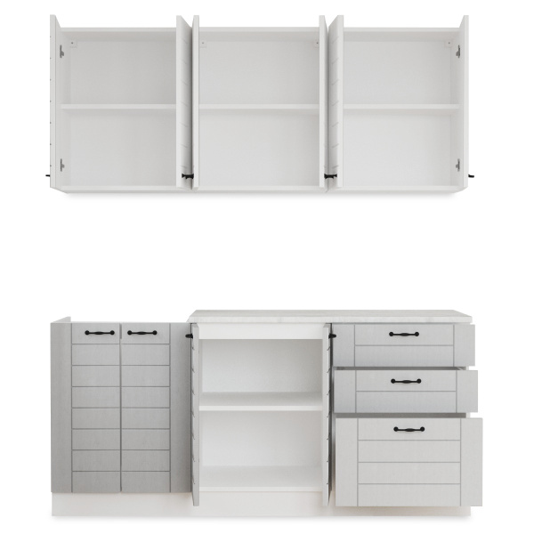 Кухня СОНЕТ Дуб сетлый/Дуб дымчатый 1,8м (без мойки)